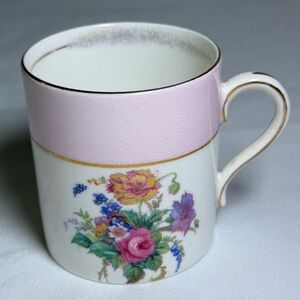 Vintage Colclough Bone China Pink Floral Demitasse Espresso Cup and Saucer Set